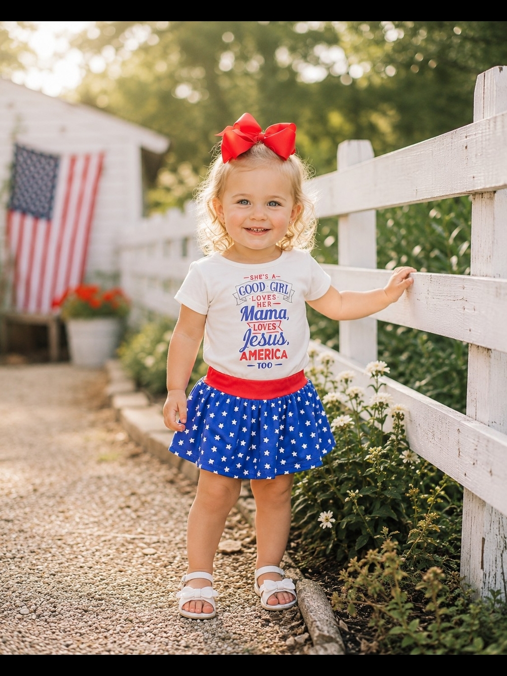 American Girl Patriotic Skort Set